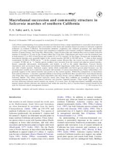 Estuarine, Coastal and Shelf Science[removed], 713–731 Article No. ecss[removed], available online at http://www.idealibrary.com on Macrofaunal succession and community structure in Salicornia marshes of southern Cal