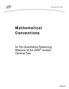 Mathematical Conventions for the Quantitative Reasoning Measure of the GRE® revised General Test