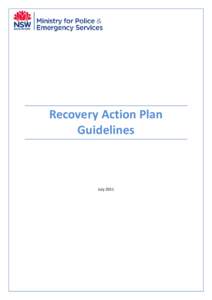 Recovery Action Plan Guidelines July 2011  TABLE OF CONTENTS