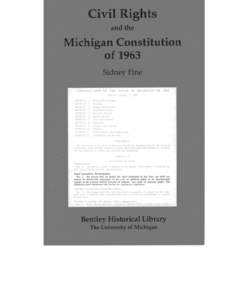 Published with the assistance of the Frederick and Edith Heusel Fund, an endowment of the Bentley Historical Library, University of Michigan. Bentley Historical Library Bulletin No. 43 June 1996