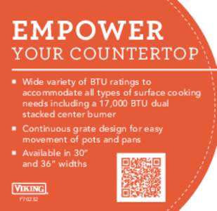 EMPOWER  YOUR COUNTERTOP   Wide variety of BTU ratings to