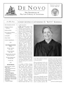 Volume 6, Issue 3 Winter[removed]In This Issue  Chief Justice Catherine D. “Kitty” Kimball