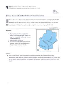 Glenmont Sector Plan Preliminary Recommendation