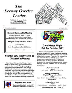The Leeway Overlee Leader Published by the Leeway Overlee Civic Association http://www.leewayoverlee.org/