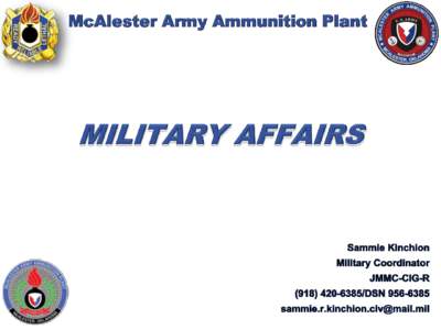WELCOME  DOD’s Ammunition Experts 2