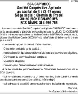 SCA CAPRIDOC Société Coopérative Agricole au capital de 4 573,47 euros Siège social : Chemin du PradelMONTIGNARGUES RCS NÎMES