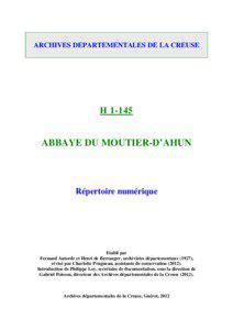 ARCHIVES DEPARTEMENTALES DE LA CREUSE  H 1-145