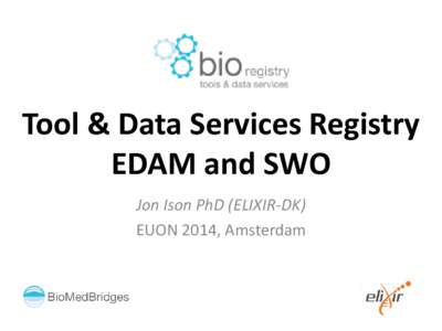 ELIXIR/BioMedBridges Services Registry EDAM and SWO