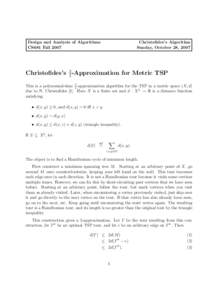 Design and Analysis of Algorithms CS681 Fall 2007