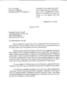 CITY COUNCIL: COUNTY AUDITOR: INCOMPATIBILITY OF OFFICES: A member of a city council may run for county auditor; however, an individual