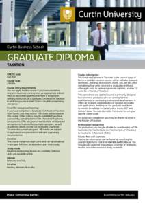 Curtin Business School  graduate diploma taxation CRICOS code 042202J
