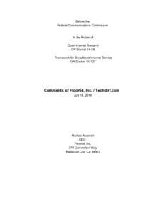 Government / Broadband / Electronics / Network neutrality / Federal Communications Commission / National Telecommunications and Information Administration / Internet in the United States / Network neutrality in the United States / Internet access / Computer law / Law