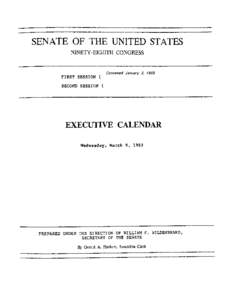 SENATE OF THE UNITED STATES NINETY-EIGHTH CONGRESS FIRST SESSION {  Convened January 3, 1983