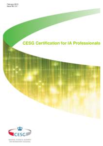 CESG Certification for IA Professionals Issue 5.2 February 2015