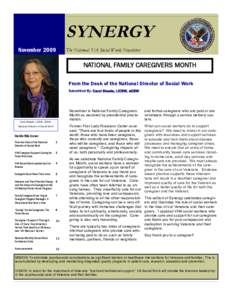 SYNERGY November 2009 The National VA Social Work Newsletter  NATIONAL FAMILY CAREGIVERS MONTH