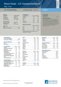 FACTSHEET  Pioneer Funds – U.S. Fundamental Growth May 2014 Class A EUR Non-Distributing