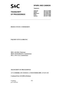 15 December[removed]Canberra - Public hearing transcript - Gambling