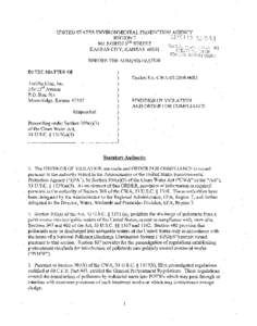 consent agreement, tortilla king inc, moundridge, kansas, february 13, 2009, cwa[removed]