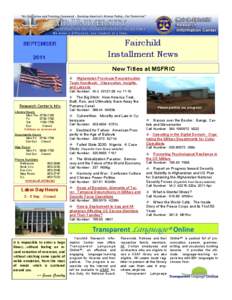 Fairchild Installment News SEPTEMBER 2011