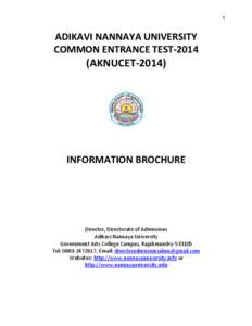 1  ADIKAVI NANNAYA UNIVERSITY COMMON ENTRANCE TEST[removed]AKNUCET-2014)