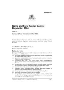 2004 No 523  New South Wales Game and Feral Animal Control Regulation 2004