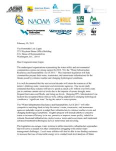 February 20, 2013 The Honorable Lois Capps 2231 Rayburn House Office Building U.S. House of Representatives Washington, D.C[removed]Dear Congresswoman Capps: