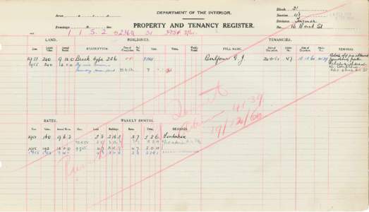 Department of the Interior Property and Tenancy Ledger