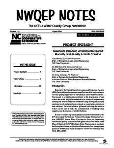 NWQEP NOTES The NCSU Water Quality Group Newsletter Number 114 August 2004