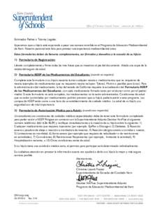 Office of Christine Lizardi Frazier ...advocates for children  Estimados Padres o Tutores Legales: Esperamos que su hijo/a esté esperando a pasar una semana increíble en el Programa de Educación Medioambiental de Kern