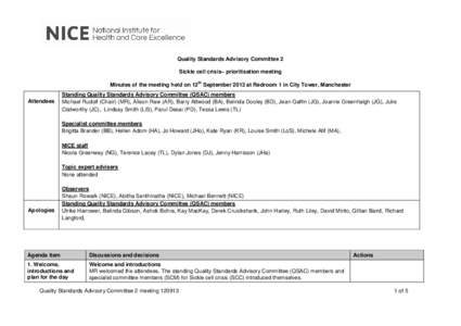 Clinical pharmacology / NHS England / National Institute for Health and Clinical Excellence / Medical terms / Pain / Sickle-cell disease / Methadone / National Health Service / Medical guideline / Medicine / Health / Committees