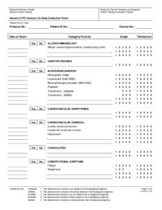 National Institutes of Health National Cancer Institute Division of Cancer Treatment and Diagnosis Cancer Therapy Evaluation Program