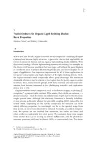 1  1 Triplet Emitters for Organic Light-Emitting Diodes: Basic Properties Hartmut Yersin* and Walter J. Finkenzeller