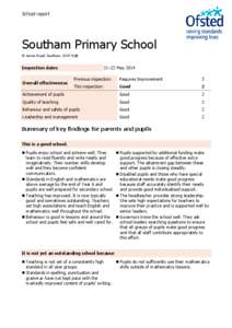 School report  Southam Primary School St James Road, Southam, CV47 0QB  Inspection dates