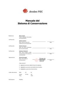 Manuale del Sistema di Conservazione Redatto da:  Marco Farina
