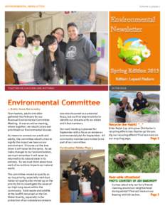 ENVIRONMENTAL NEWSLETTER  Volume 13 Issue 2 TOGETHER WE CAN OVERCOME ANYTHING!