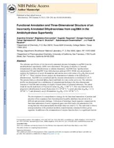 NIH Public Access Author Manuscript Biochemistry. Author manuscript; available in PMC 2014 January 08. Published in final edited form as: Biochemistry[removed]January 8; 52(1): 228–238. doi:[removed]bi301483z.