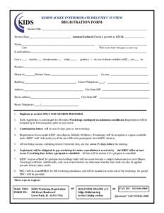 KIDS  KISHWAUKEE INTERMEDIATE DELIVERY SYSTEM REGISTRATION FORM