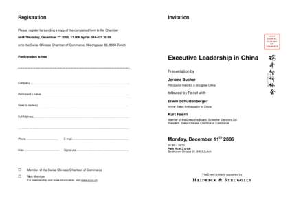 Executive Leadership Seminar[removed]Dezember 2006