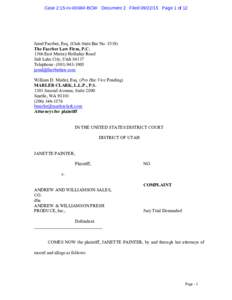 Case 2:15-cvBCW Document 2 FiledPage 1 of 12  Jared Faerber, Esq. (Utah State Bar NoThe Faerber Law Firm, P.CEast Murray Holladay Road Salt Lake City, Utah 84117