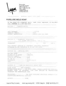 Pure Lube Mold Soap Material Safety Data Sheet