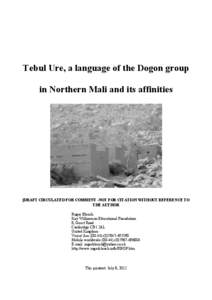 Escarpment Dogon / Jamsai Dogon / Dogon languages / Languages of Mali / Tebul Dogon