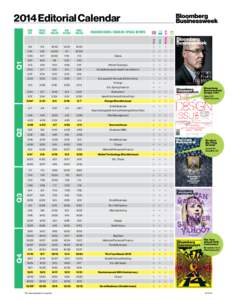 2014 Editorial Calendar MOBILE AD CLOSE FRANCHISE ISSUES / FOCUS ON / SPECIAL REPORTS