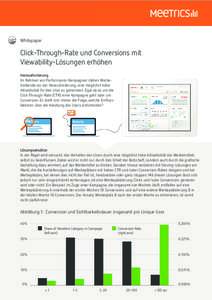 Whitepaper  Click-Through-Rate und Conversions mit Viewability-Lösungen erhöhen Herausforderung Im Rahmen von Performance-Kampagnen stehen Werbetreibende vor der Herausforderung, eine möglichst hohe