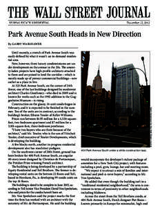 December 27, 2012  Park Avenue South Heads in New Direction By GABBY WARSHAWER  Mark Abramson for the Wall Street Journal