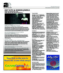WASHINGTONBLADE.COM  34 • JULY 04, 2014 THE GUIDE TO ARTS & CULTURE