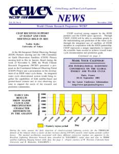 Global Energy and Water Cycle Experiment  NEWS Vol. 10, No. 4