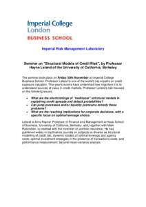 Financial risk / Credit risk / Mark Rubinstein