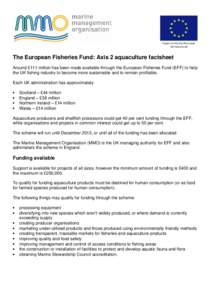 The European Fisheries Fund: Axis 2 aquaculture factsheet