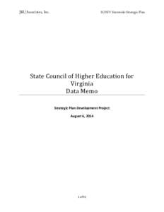 JBL Associates, Inc.  SCHEV Statewide Strategic Plan State Council of Higher Education for Virginia