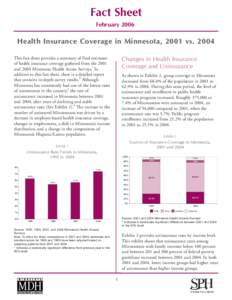 Health Insurance Coverage in Minnesota, 2001 vs. 2004